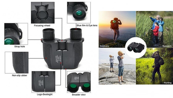 10 x 25 Compact Waterproof Binoculars