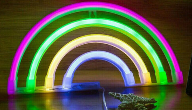 Justgiftdirect Led Neon Rainbow Night Light