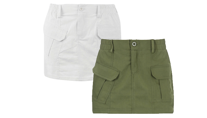 Y2K Style Cargo Pocket Mini Skirt - 2 Colours & 3 Sizes