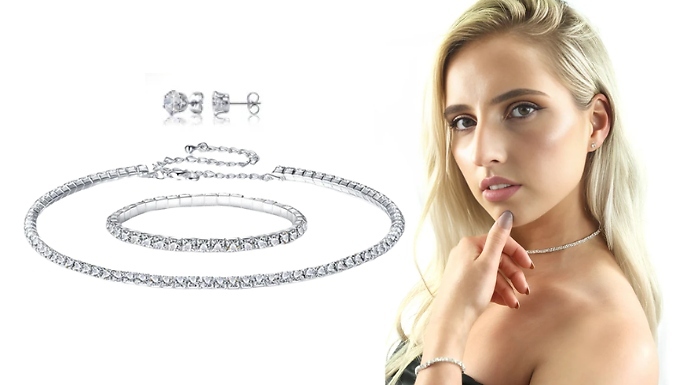 3-Piece Swarovski-Elements Single Row Jewellery Set