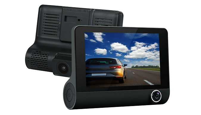 Triple Vision DVR Dash Cam - Front, Rear & Interior lenses