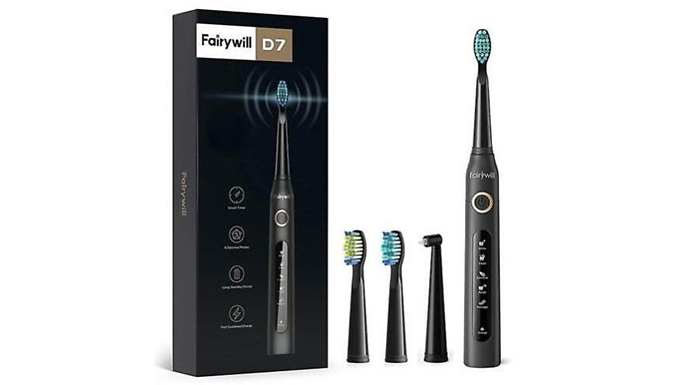 Sonic Electric Rechargeable Toothbrush - With 4 or 8 Brush Heads