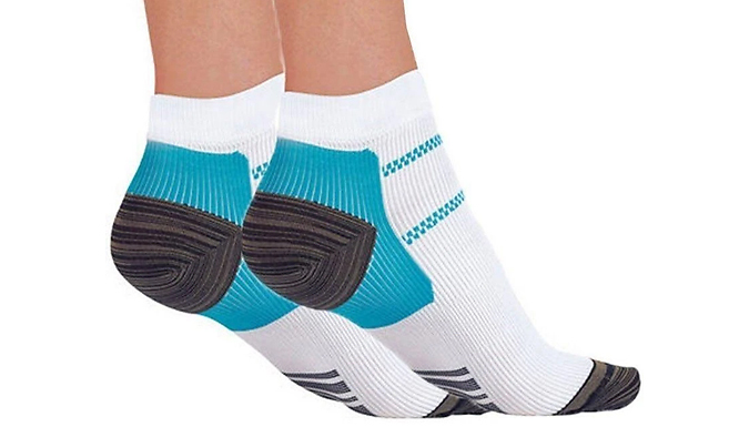 1, 2 or 4 Pairs of Plantar HealerHeel Compression Ankles Socks - 2 Sizes