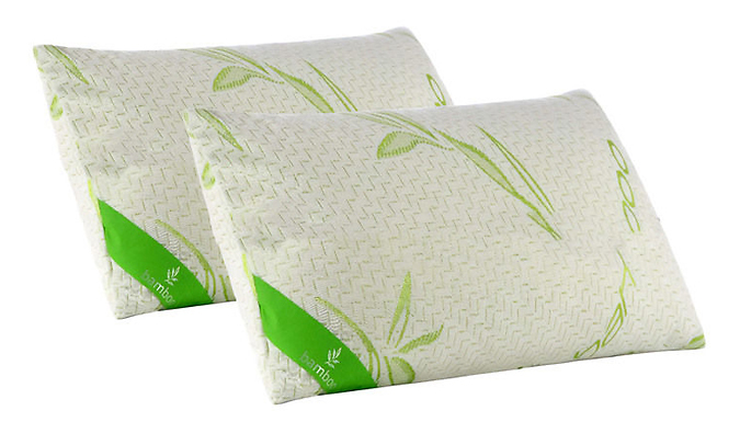 2 or 4 Bamboo Hollowfibre Ergonomic Pillows