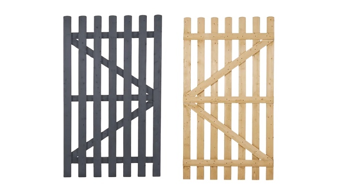 Garden Wooden Gate with Latch - 2 Colours