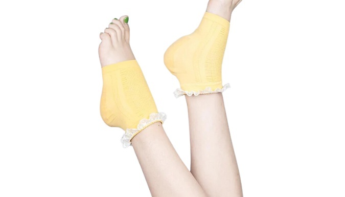 1, 2 or 3 Pairs of Moisturising Gel Heel Socks - 3 Colours at Go Groopie