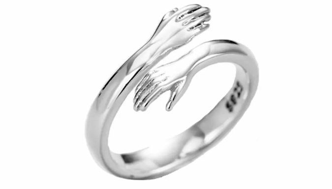 Adjustable Hugging Arms Ring - Silver or Gold Tone