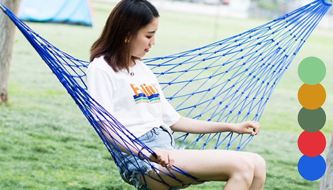 Supertrendinuk Single Nylon Hammock With Tie Rope - 5 Colours