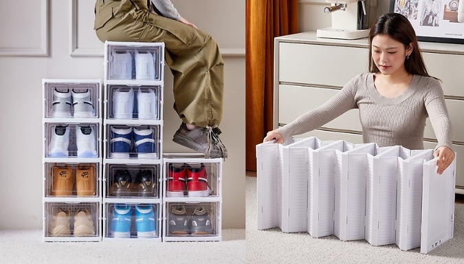 Stackable Folding Shoe Storage - 1 or 3 Layers!