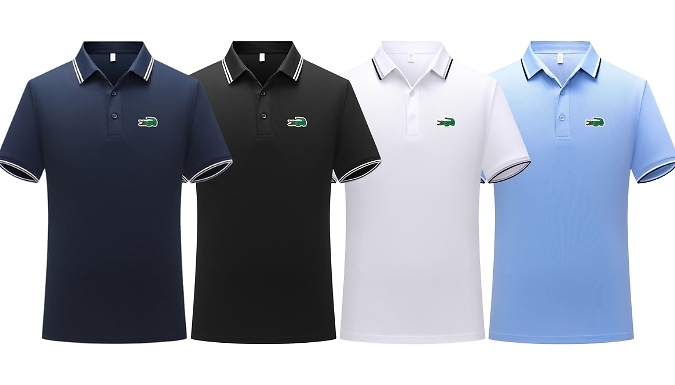 Men’s Casual Crocodile Polo Shirt - 4 Colours & 7 Sizes