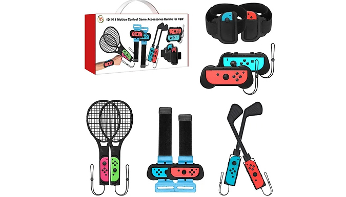 Nintendo Switch-Compatible Sports Accessories Bundle - 10 Pieces from Go Groopie