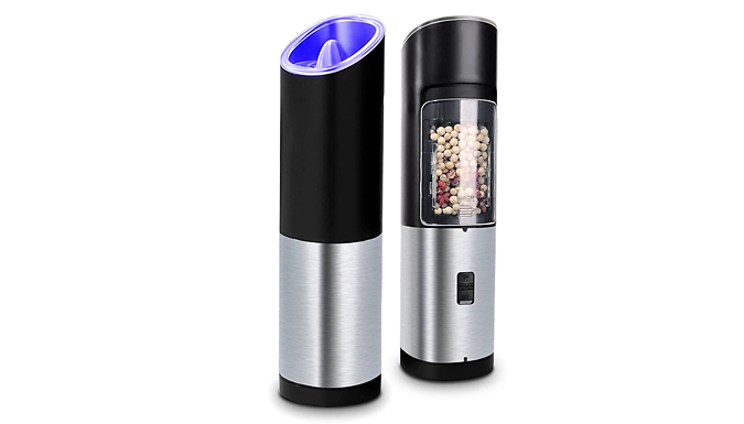 1-2 Pack Gravity Induction Electric Salt and Pepper Grinder
