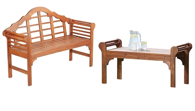 Garden Gear Acacia Lutyens Bench & Coffee Table