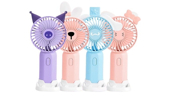 USB Cartoon Handheld Mini Fan - 4 Colours