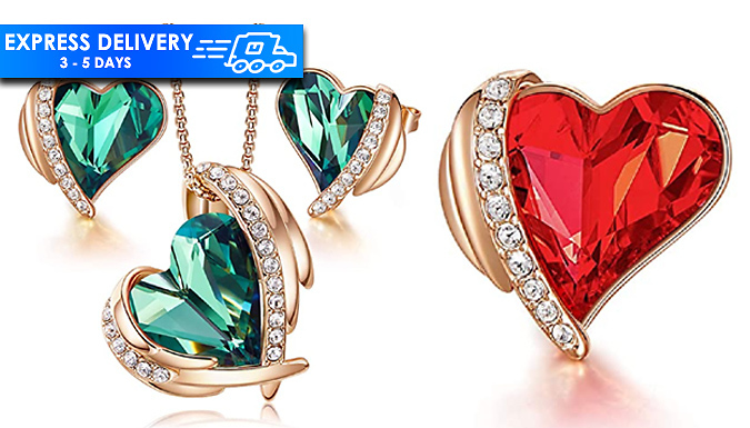 Heart Green Gem Created Diamond Stud Earrings - 3 Options