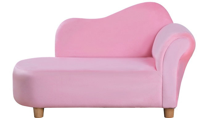 Kids Pink Chaise Longue Sofa from Go Groopie IE