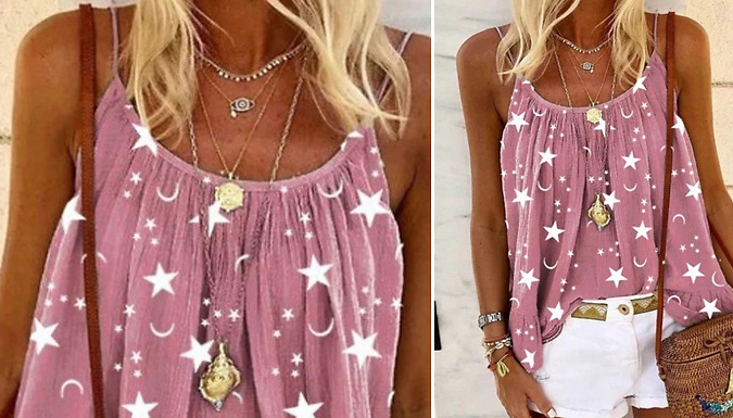 Moon & Stars Swing Vest Top - 4 Colours & 6 Sizes