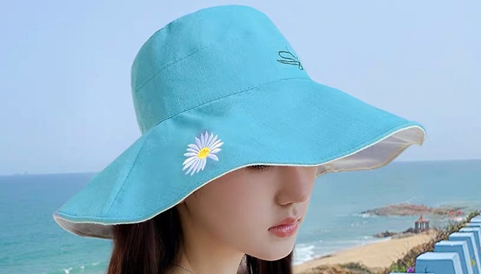 Daisy Print Reversible Summer Hat - 6 Colours