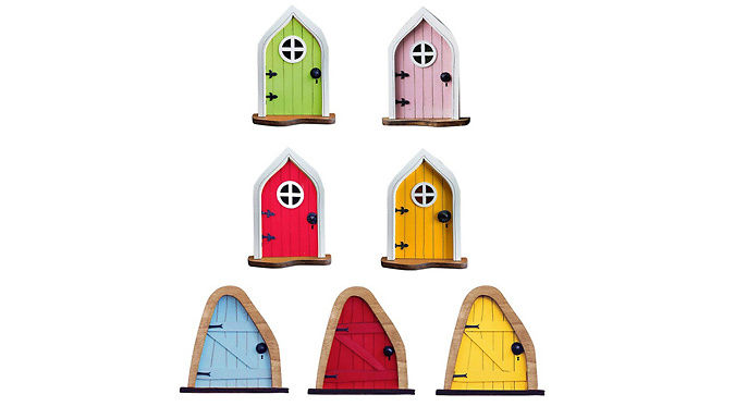 1 or 2 Miniature Garden Fairy Doors - 2 Styles & 5 Colours