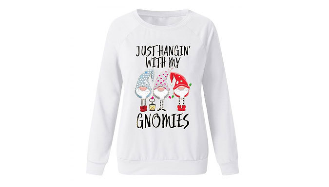 'Hangin' with my Gnomies' Christmas Sweatshirt - 4 Colours & 6 Sizes