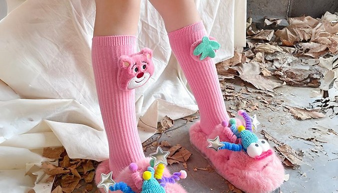 3D Kids Strawberry Cartoon Socks - 4 Colours