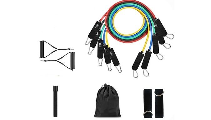 11-Piece Fitness Tension Rope Set