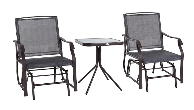 Outsunny Glider Rocking Chairs & Table Set