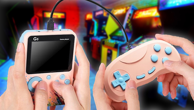 1 or 2 Retro Handheld Game Consoles - 4 Colours