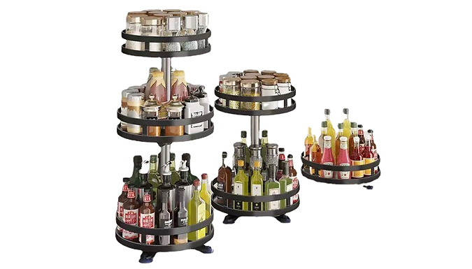 Space-Saving Rotating Stainless Steel Organiser - Up to 3 Tiers. from Go Groopie