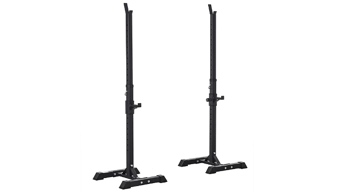 HOMCOM Home Gym Adjustable Weight Training Rack - For Squats, Bench Presses & More!