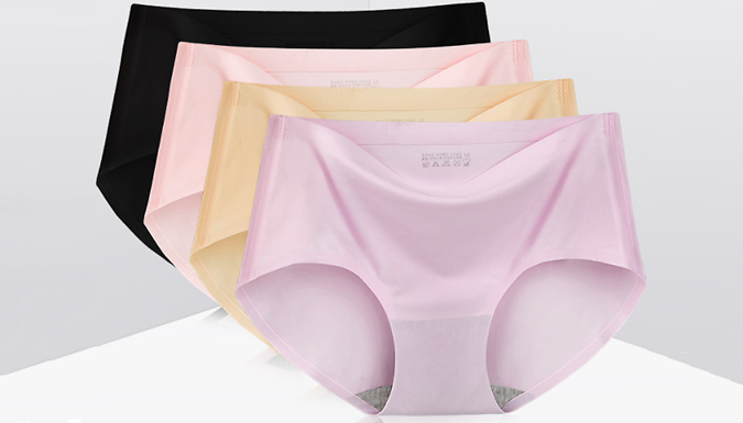 Ice Silk Mid waist Ladies Underwear Seamless Panties Briefs Knickers 5  Packs