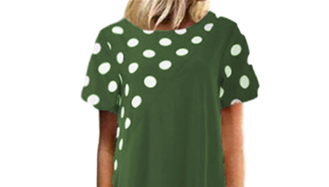 Polka-Dot Print Casual Maxi Dress - 3 Colours & 4 Sizes