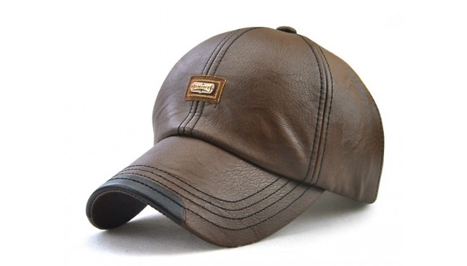 Men's Casual PU Leather Baseball Hat - 3 Colours