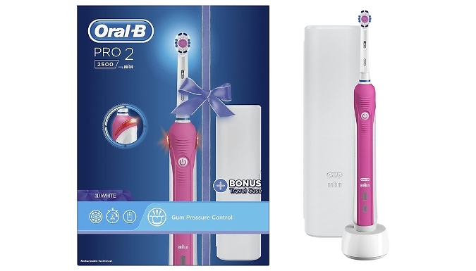 Oral-B Pro 2500 Electric Toothbrush and Case - Free Toothpaste!
