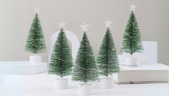 3 or 5-Pack Mini Tabletop Christmas Trees with Lights