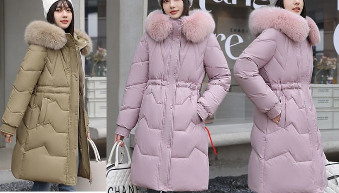 Statement Fluffy-Collar Winter Parka Coat - 6 Colours, 5 Sizes