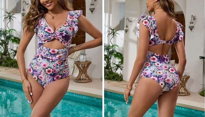 Women's One-Piece Ruffled Swimsuit - 4 Sizes!