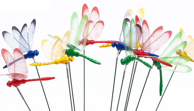 10-Pack of Dragonfly Garden Ornaments