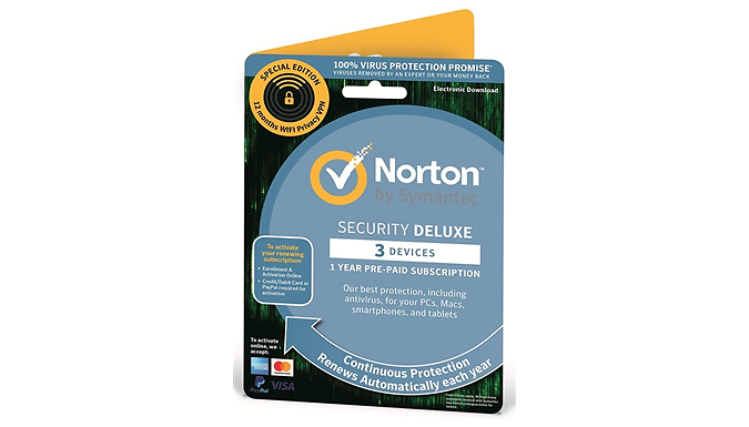 Norton Security Deluxe And WiFi Privacy - 1 Year 3 Device
