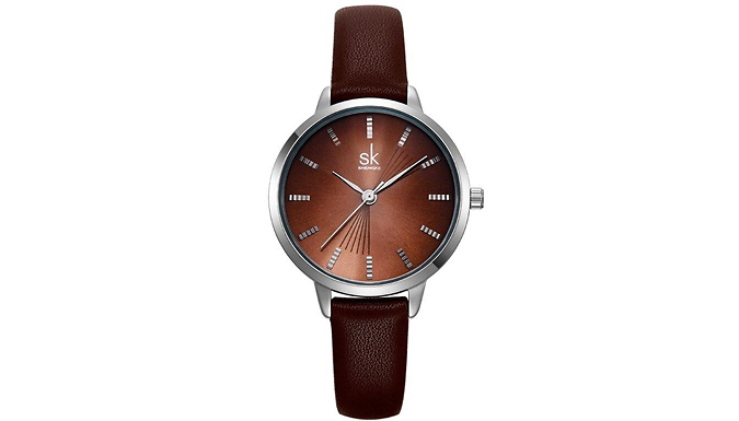 Faux Leather Minimalist Quartz Wrist Watch - 3 Colours