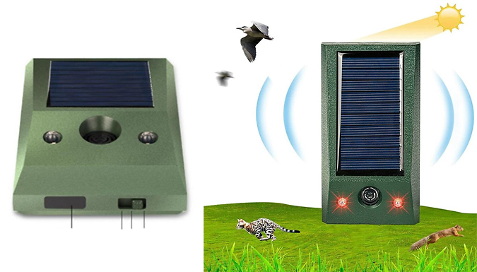 Ultrasonic Waterproof Animal Repellent With Lights from Go Groopie