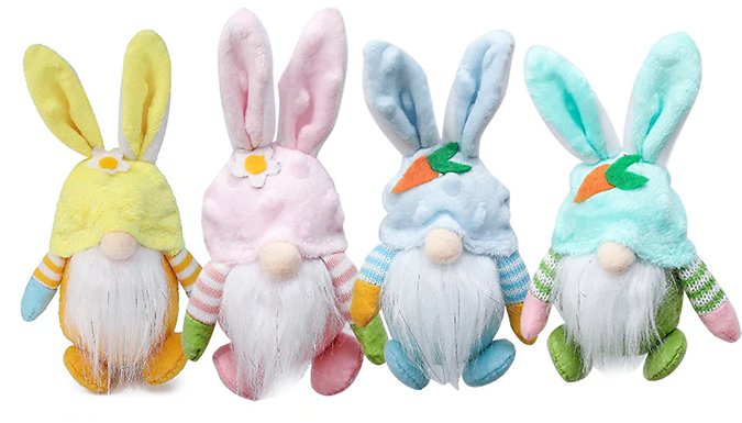 4 Pack of Easter Bunny Hat Gnomes