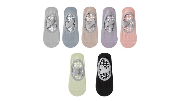 2 or 8-Pack of Anti-Slip Yoga Socks - 8 Colours