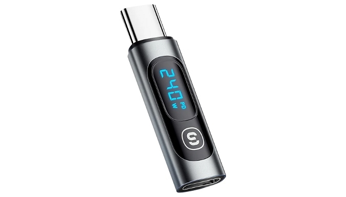 Type C to USB C OTG Adapter with Digital Display - 240W!