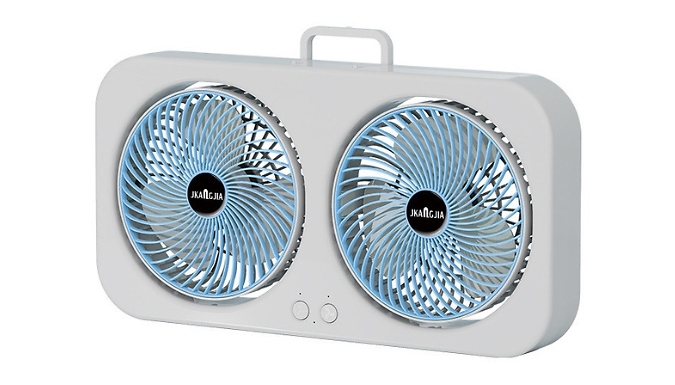 Double Head Rechargeable USB Fan - 4 Colours