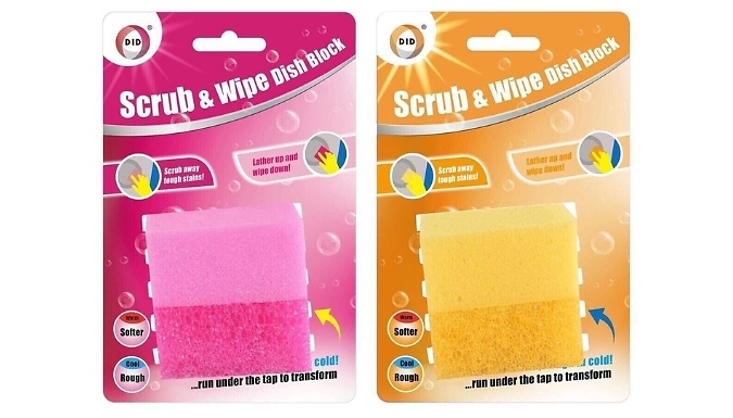 2-Pack Scrub & Wipe Dish Block