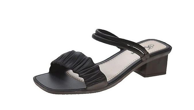 Ruched Strap Heeled Sandals - 4 Colours & 4 Sizes