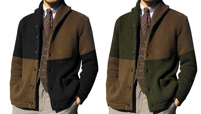 Men's Knitted Cardigan Jacket - 6 colours and 4 sizes