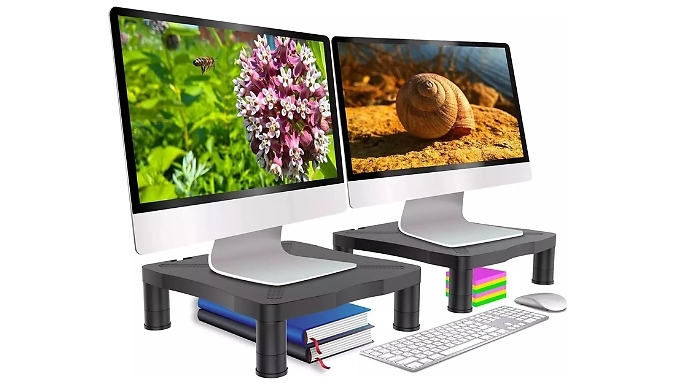 2-Pack Height Adjustable Monitor Stand