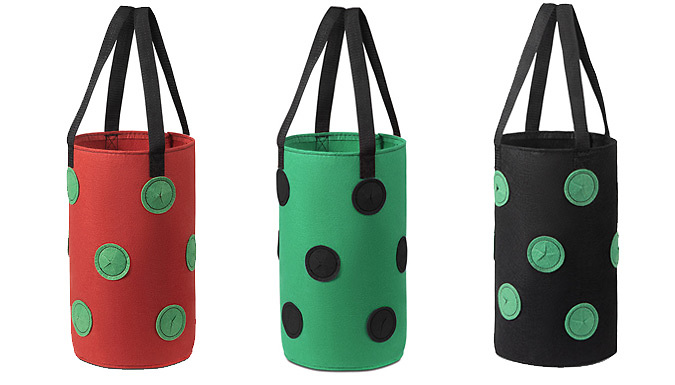 1 or 2 12-Pocket Hanging Planter Bags - 3 Colours